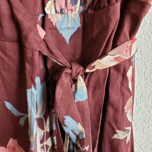 SMYM Andrea Wrap Dress Burgundy Floral XS S - Picture 5 of 9